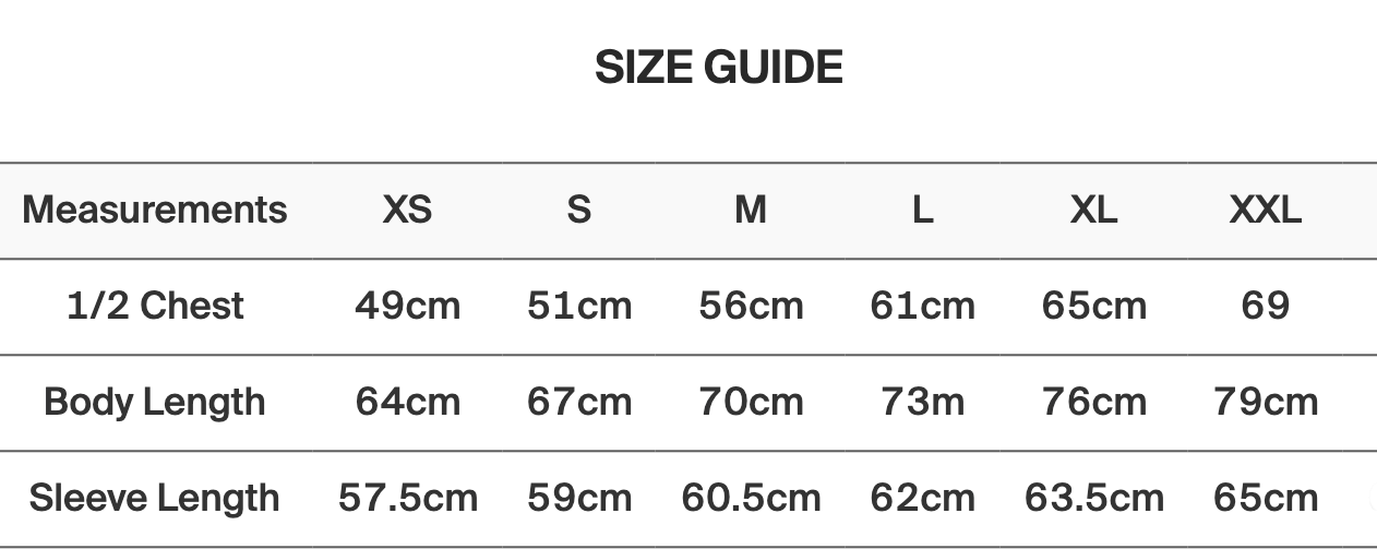 Plain hoodie size Guide